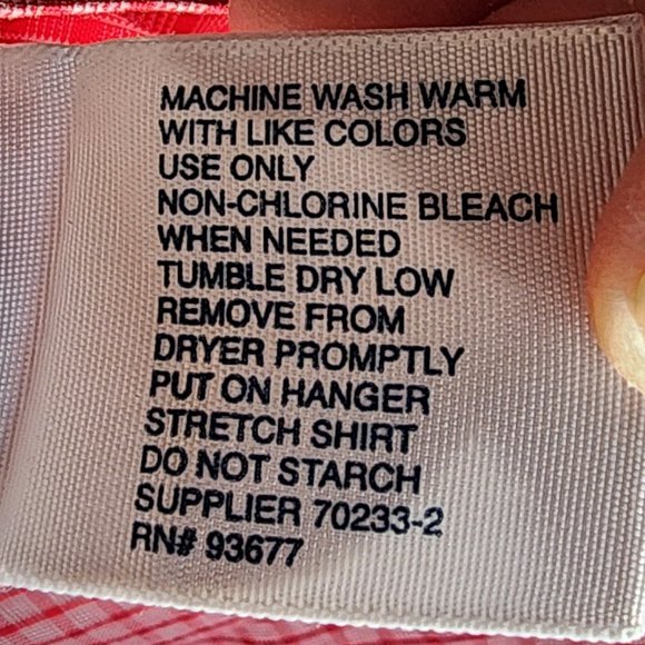 Stafford Red Check Button Down Shirt Size Large - Picture 11 of 16